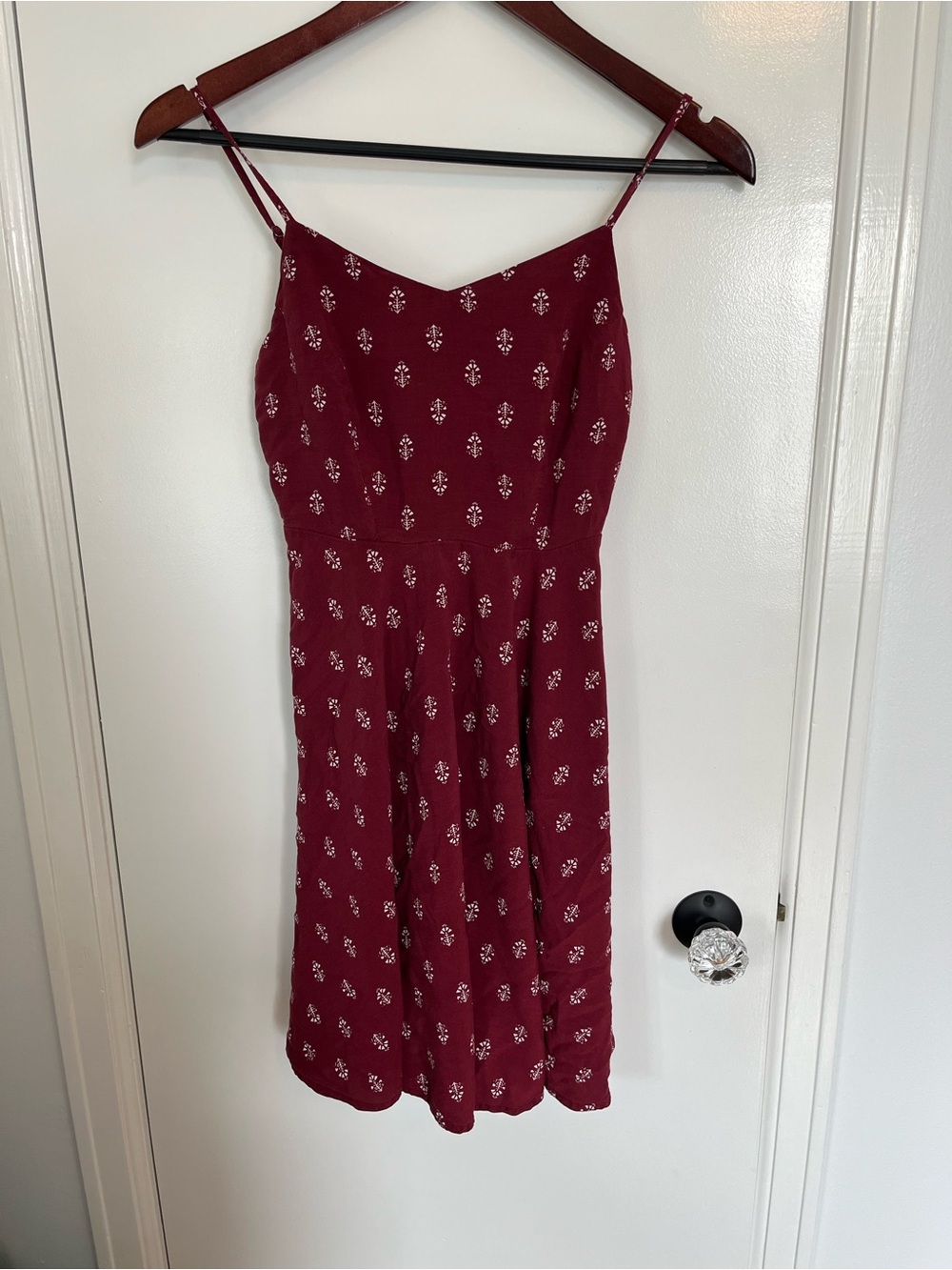 Old Navy Burgundy Floral Spaghetti-Strap Mini Dress